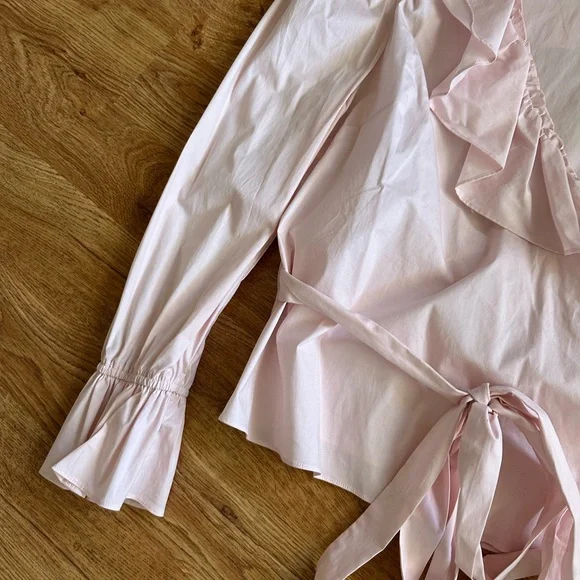 NWT Rachel Parcell Pink Ballerina Wrap Top M - Picture 13 of 13